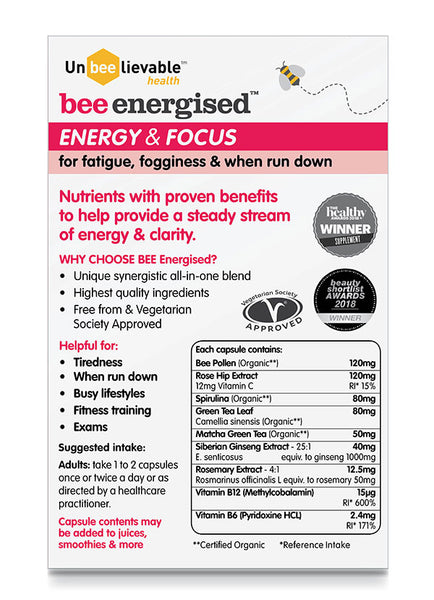 Bee Energised Energy and Focus - 20 Capsules