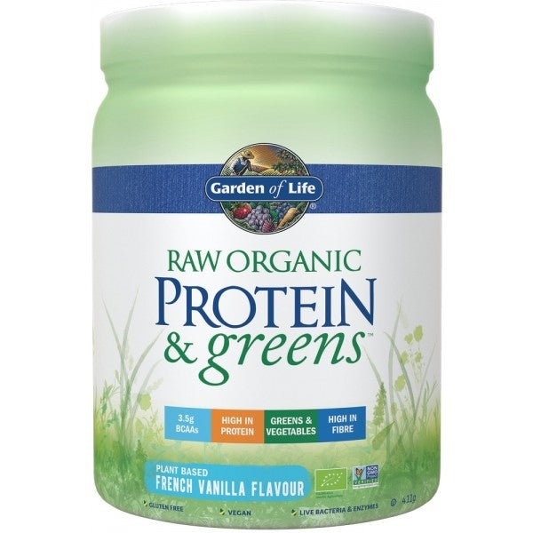 Raw Organic Protein and Greens French Vanilla 411g